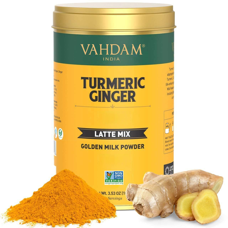 , Turmeric Ginger Latte Mix (40 Cups, 3.53Oz) Caffeine-Free,