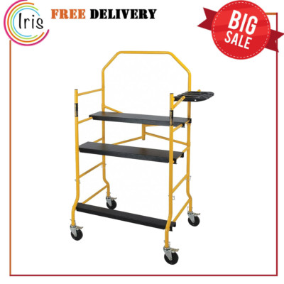 MetalTech 5' High Portable Jobsite Series Mobile Scaffolding with Locking Wheels