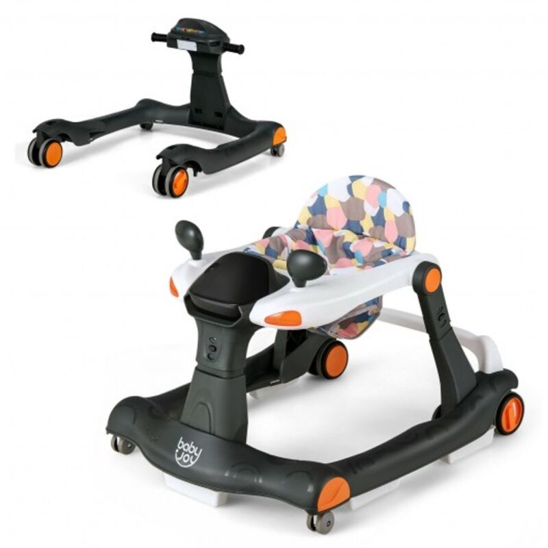 Babyjoy Baby 2-in-1 Walker Foldable Activity Push Walker with Adjustable Height