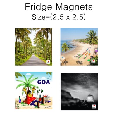 Print Well Trending DESIGN Fridge Magnets - I love GOA!!- Size Approx. 2.5'' INCH