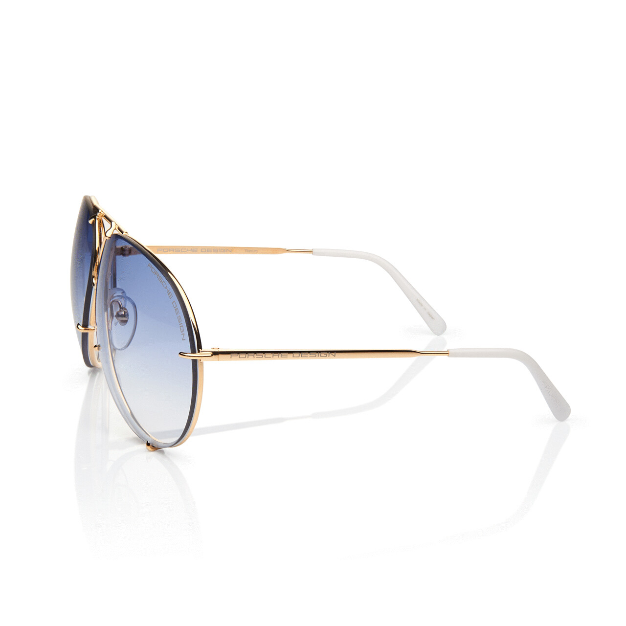 Pre-owned Porsche Design P8478 Iconic Sunglasses W Yellow Gold/blue Gradient +extra Lenses In Blue Gradient V573