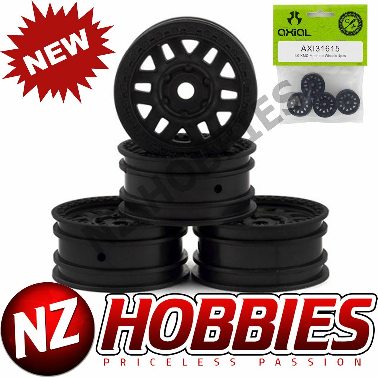 Axial AXI31615 SCX24 1.0 KMC Machete Wheels (4)