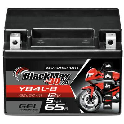 BlackMax Gel Roller Batterie 12V 5Ah YB4L-B CB4L-B 50411 12N4-3B YB4L-A ers 4Ah