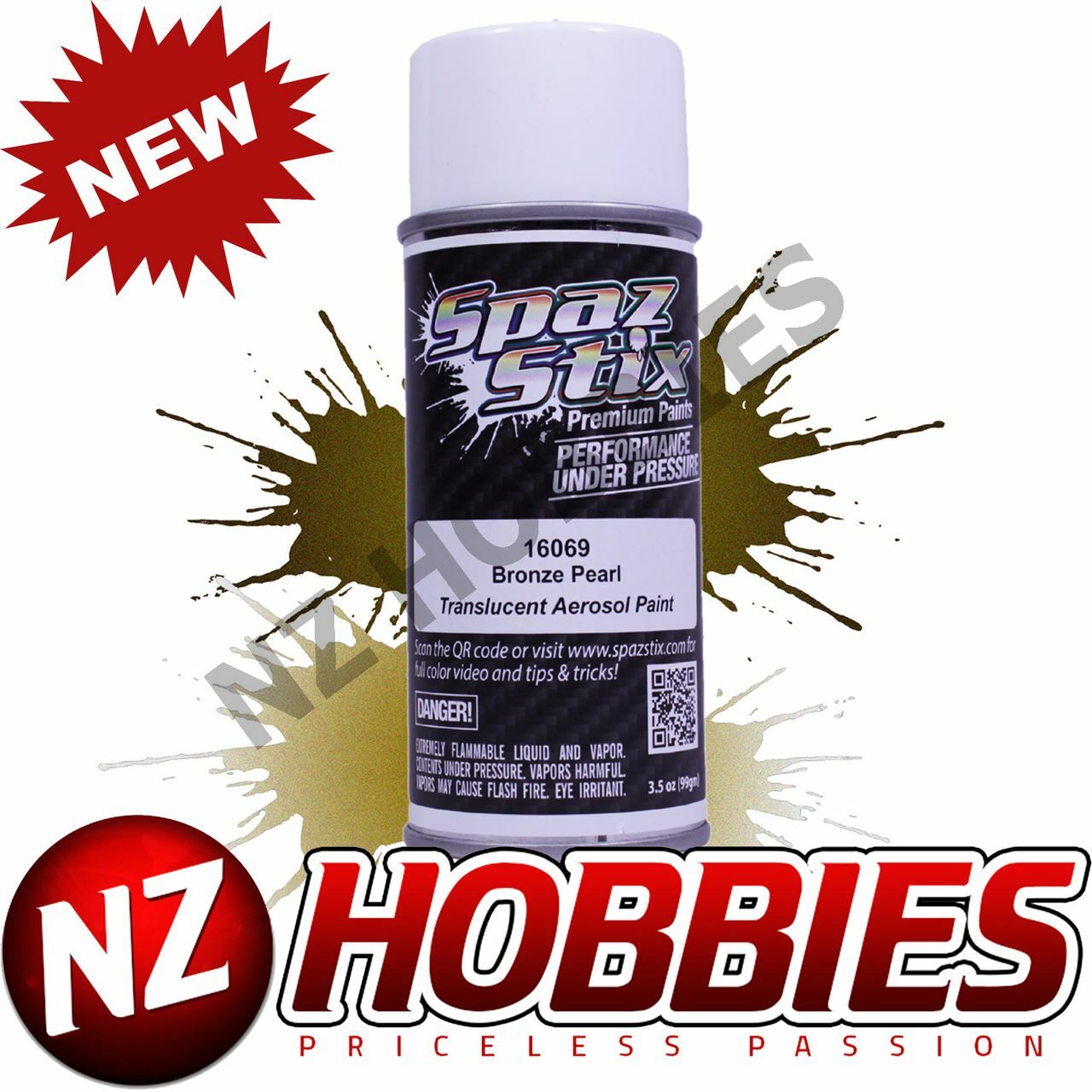 Spaz Stix SZX16069 Bronze Pearl Aerosol Paint, 3.5oz (R/C Lexan Body)