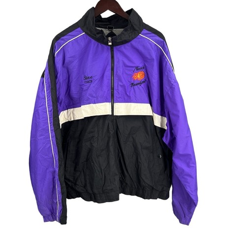 VTG Holloway Jacket Purple Black Lined Windbreaker Zip-Up