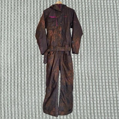 Columbia ski suit in brown and pink