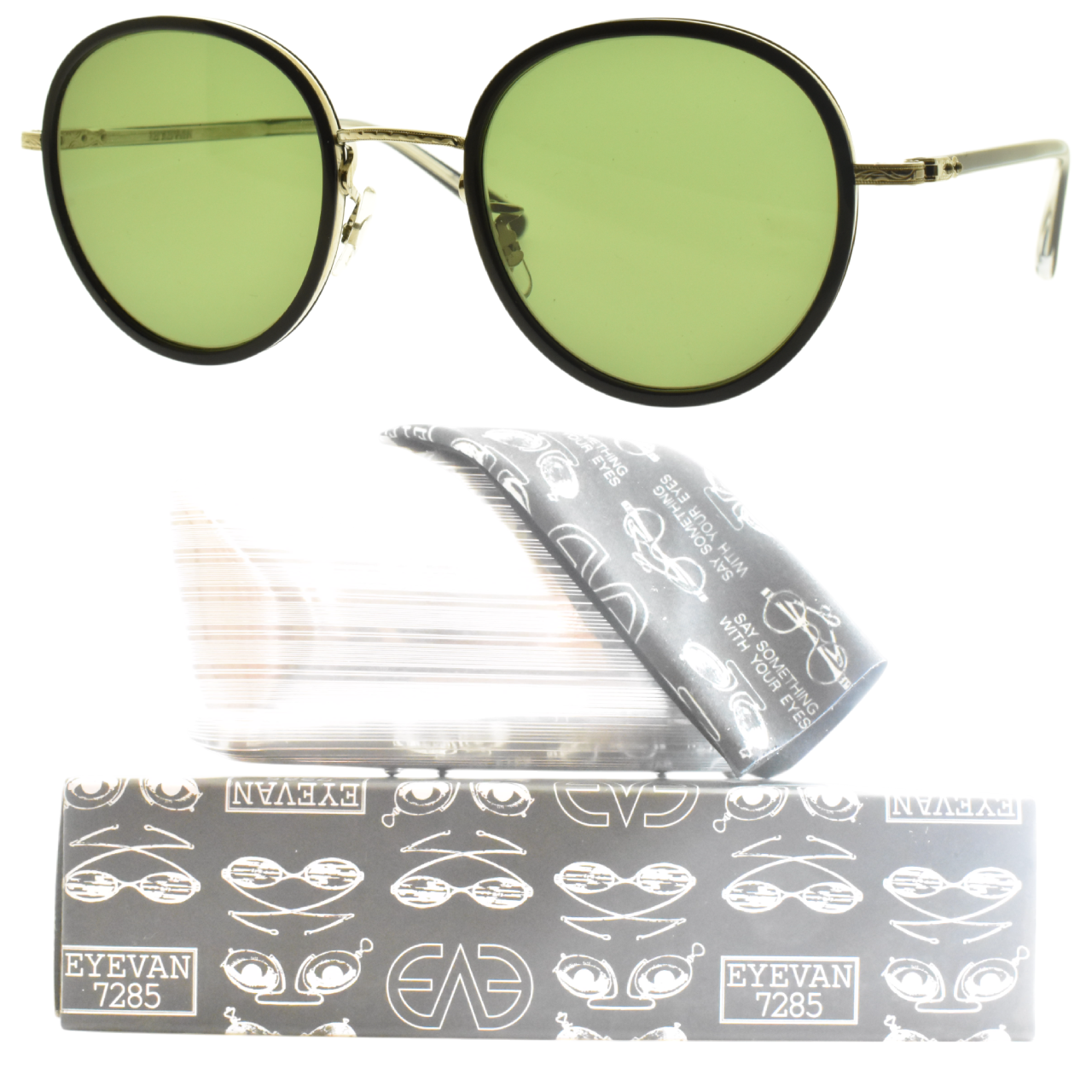 NEW!! EYEVAN 7285 E-0501-SG BK/S Black/Silver Round Full Rim NEW!! EYEVAN 7285 E-0501-SG BK/S Black/Silver Round Full Rim