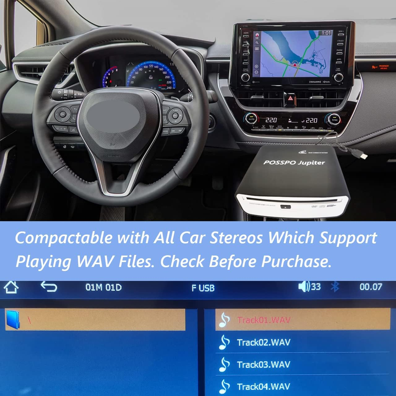 Jupiter CD DVD Player for Car with USB Port AUX Port, Portable External CD Playe