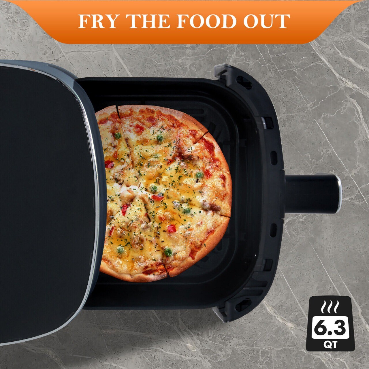 12-in-1 Air Fry Roast 6 Quart Air Fryer Capacity with Window Square Air Fryer