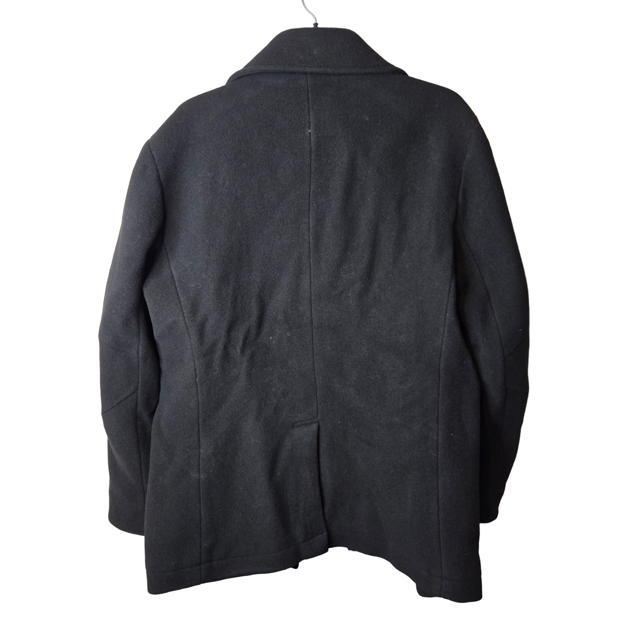 Pre-owned John Varvatos Carlos Black Double Breasted Quilted Men's Peacoat Size 52