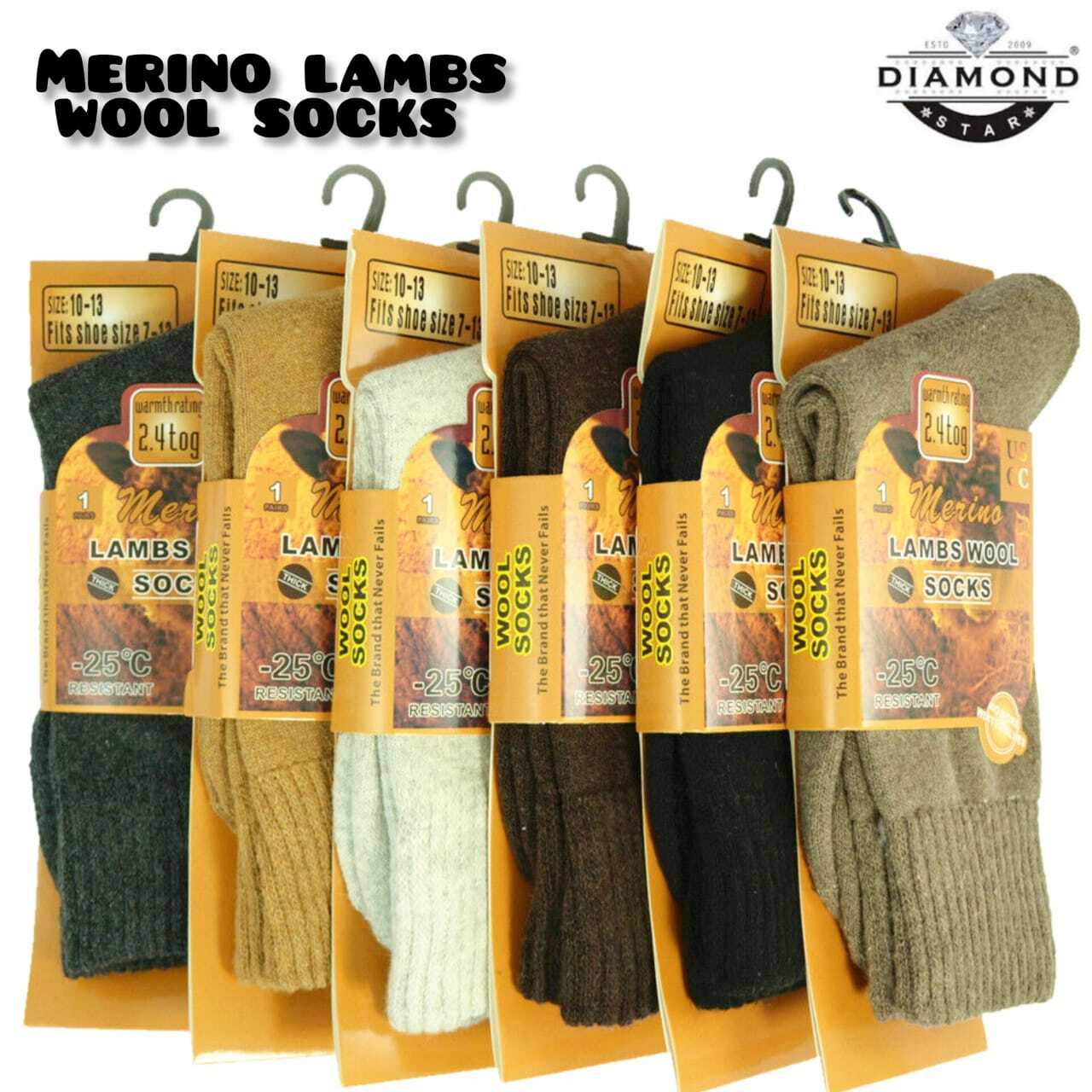 6-12 Pairs Men Merino Lambs Wool Socks Winter Heavy Duty Thermal Boots Size10-13
