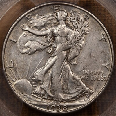1938-D Semi-Key Walking Liberty half, PCGS AU det, pleasing+ DavidKahnRareCoins