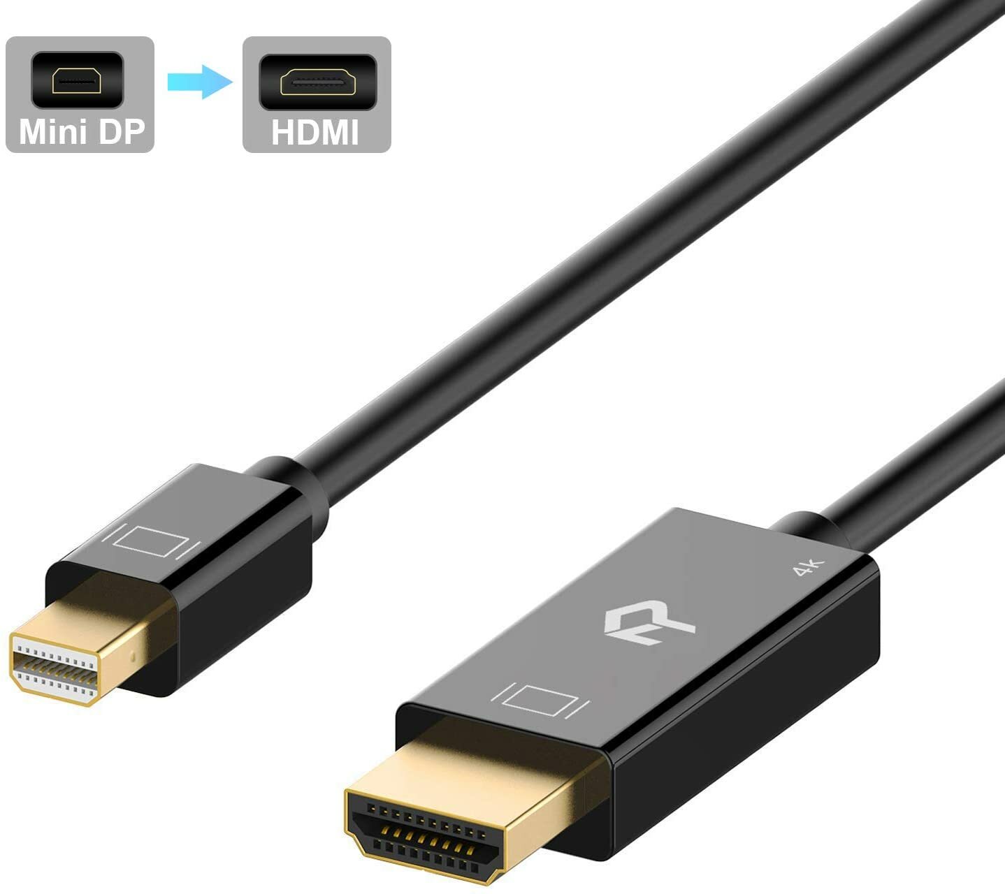 Câble Mini DP vers HDMI, Rankie® Plaqué Or Cordon Mini DisplayPort