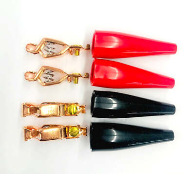72-137-kit, Set of 4 BU-45C Copper Pee-Wee Alligator Clips w/ Insulators 10008-3