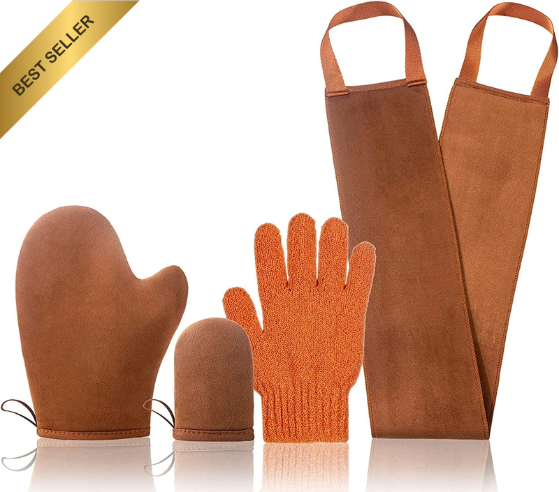 Self Tanning Mitt Applicator Kit, with Self Tan Mitt Applicator, Exfoliating Glo