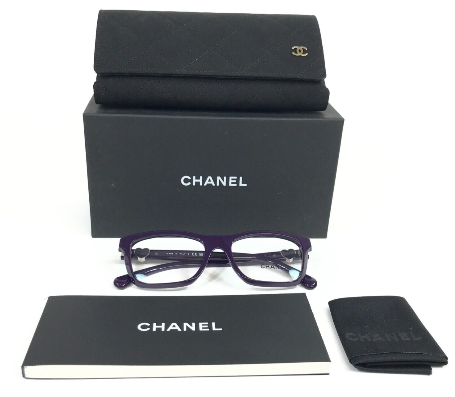 Chanel Eyeglasses Frames 3465 c.1758 Polished Purple Cat Eye Chanel Eyeglasses Frames 3465 c.1758 Polished Purple Cat Eye