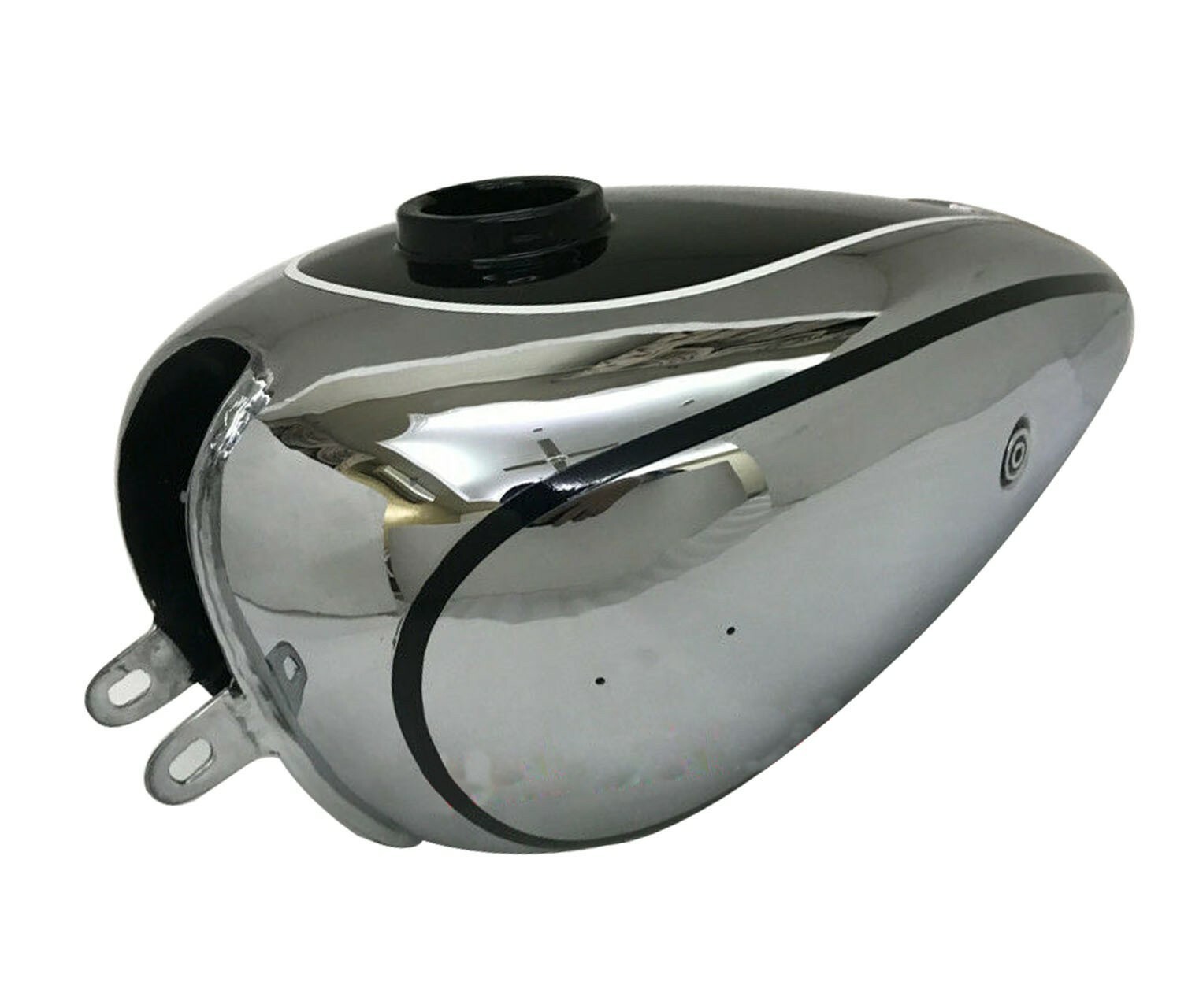 New Horex Regina Petrol Gas Fuel Tank Steel Chrome & Black Small Version 