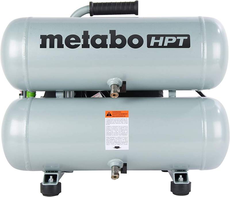 Metabo HPT Air Compressor, 4 Gallon, Electric, Twin Stack, Portable, Cast Iron,