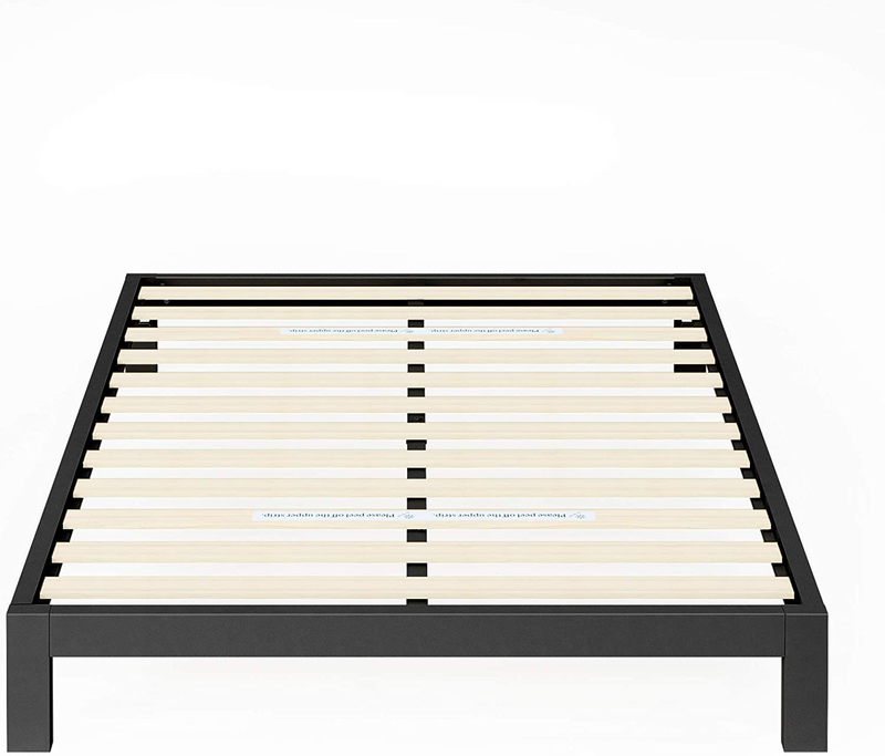 Arnav Metal Platform Bed Frame, Wood Slat Support, No Box Spring Needed, Easy As