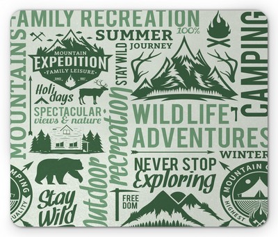 Ambesonne Camping Theme Mousepad Rectangle Non-Slip Rubber