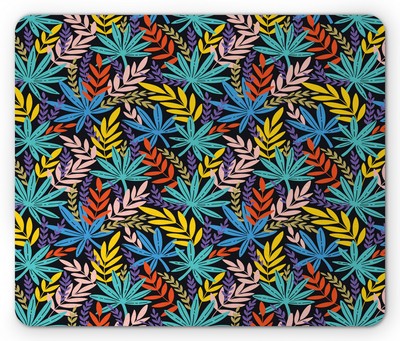 Ambesonne Leaves Pattern Mousepad Rectangle Non-Slip Rubber