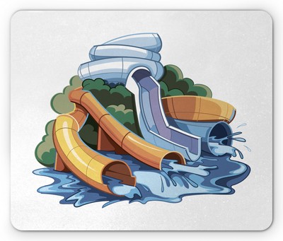 Ambesonne Summer Fun Mousepad Rectangle Non-Slip Rubber