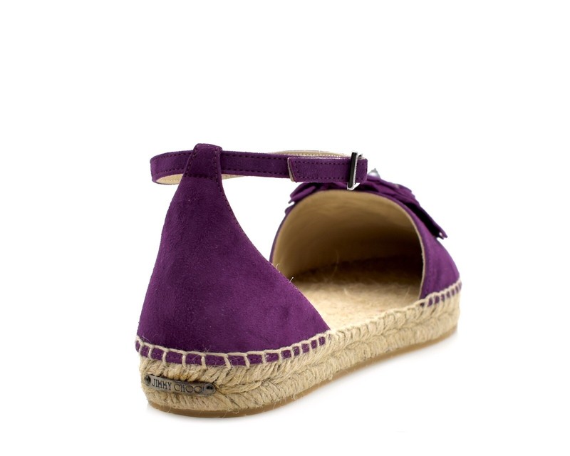 Pre-owned Jimmy Choo Espadrilles Dylan Flat Purple Size 38.5 $695