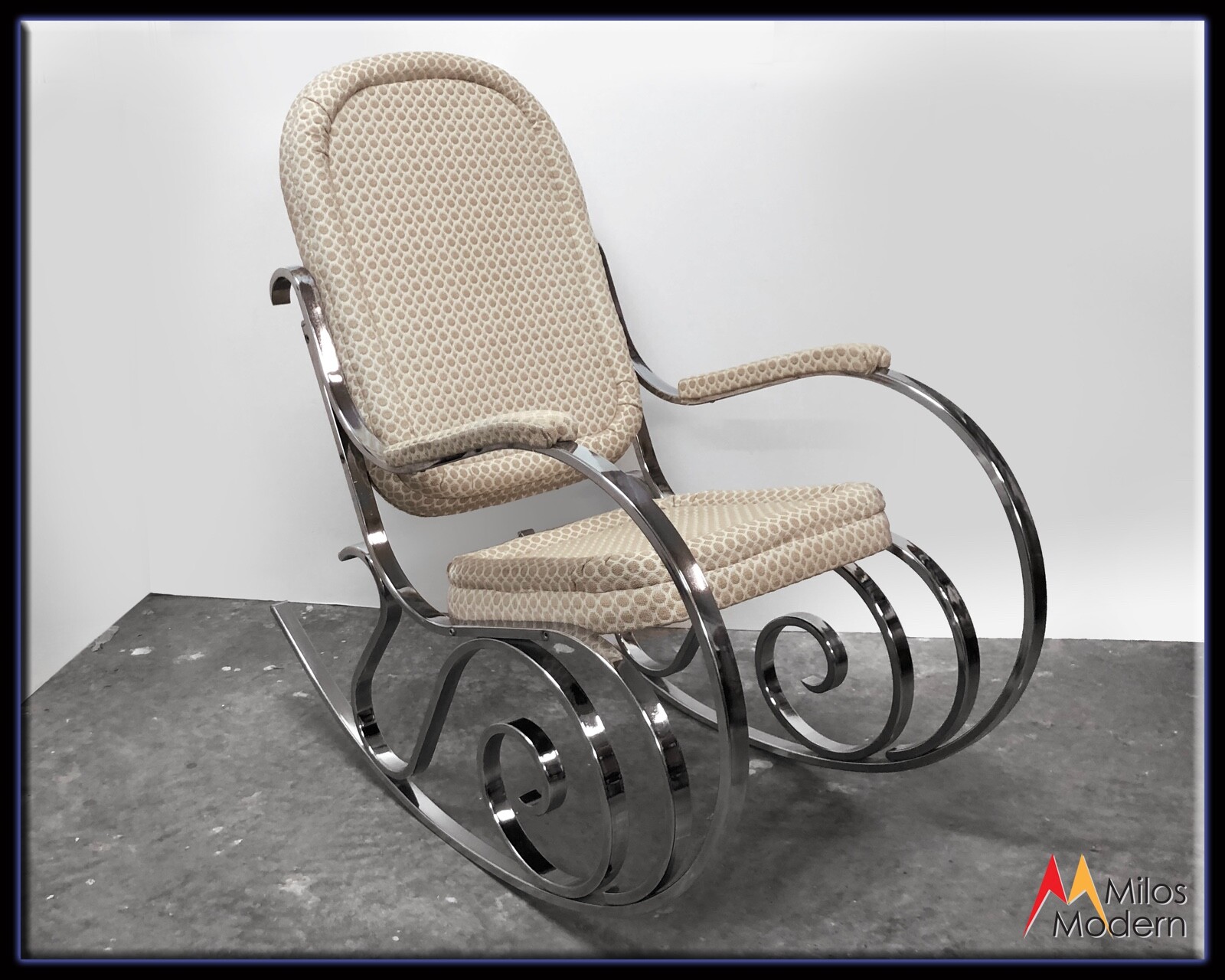 old maison chair ② Vintage 1970 MCM Beautiful Maison Jansen Chrome Rocker