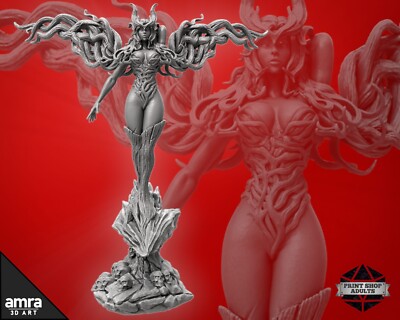 Barkskin Druid Miniature Female Earth Elemental Sexy Fantasy Figure 3D Print
