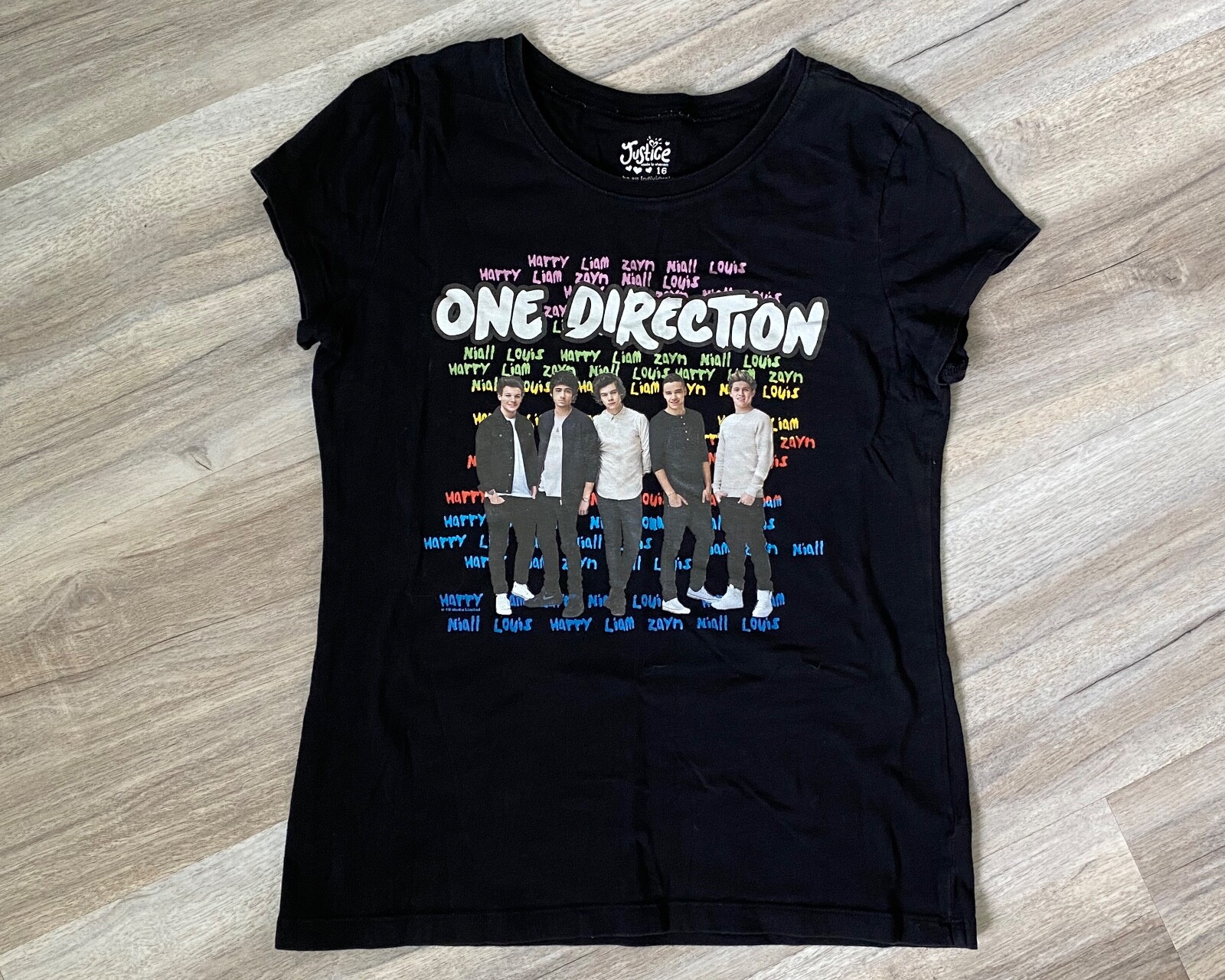 1D One Direction Band Harry Liam Zayn Louis Black T-Shirt