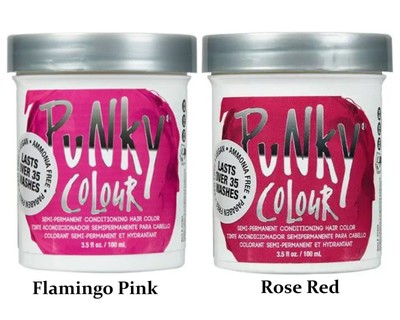 PUNKY COLOUR Semi Permanent Conditioning  Flamingo Pink & Rose Red Combo 3.5oz