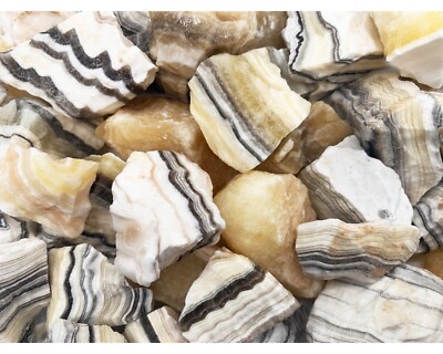 1 lb Raw Zebra Calcite Rough Stones from Mexico   1  to 2.5  Average