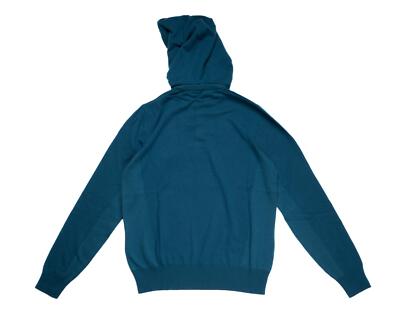 Pre-owned Loro Piana $2,200 Saxony Blue Hooded Sweatshirt Cashmere Sweater (50 It) M