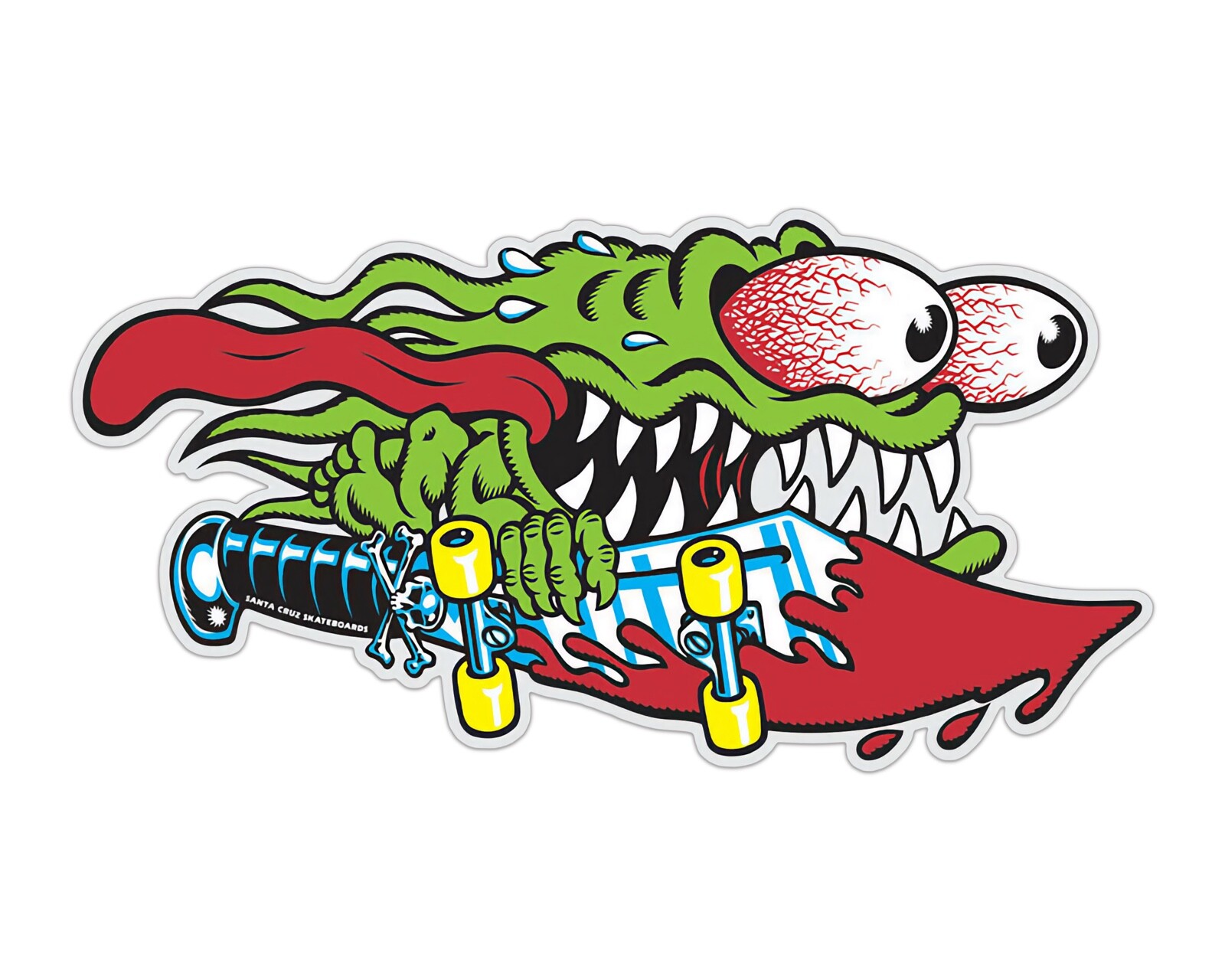 Santa Cruz Slasher Sword Skateboard Sticker 6in LARGE hand