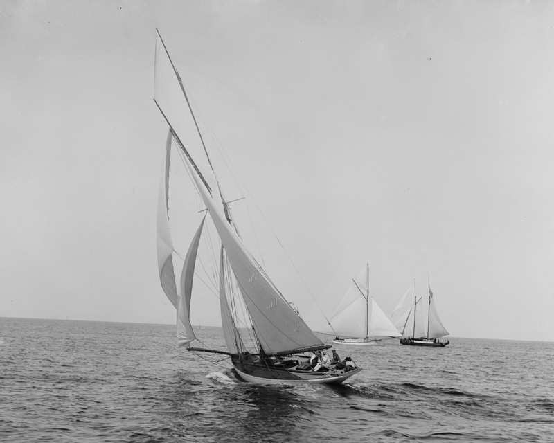 Sailing Boat in 1887, Sailboat, Photo,  New Reproduction Picture