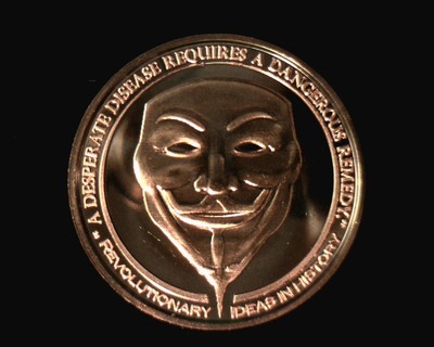 new 2015 jester mask - a desperate disease - 1 oz copper round