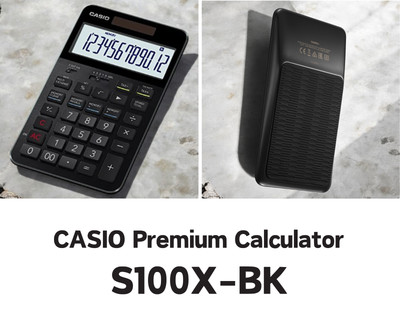 CASIO Premium Calculator S100X-BK Just Size Black Made in Japan