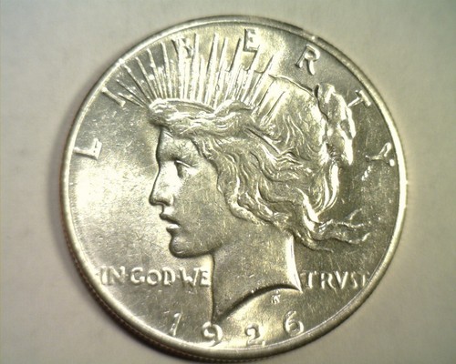 1926 PEACE SILVER DOLLAR CHOICE ABOUT UNCIRCULATED CH. AU NICE...