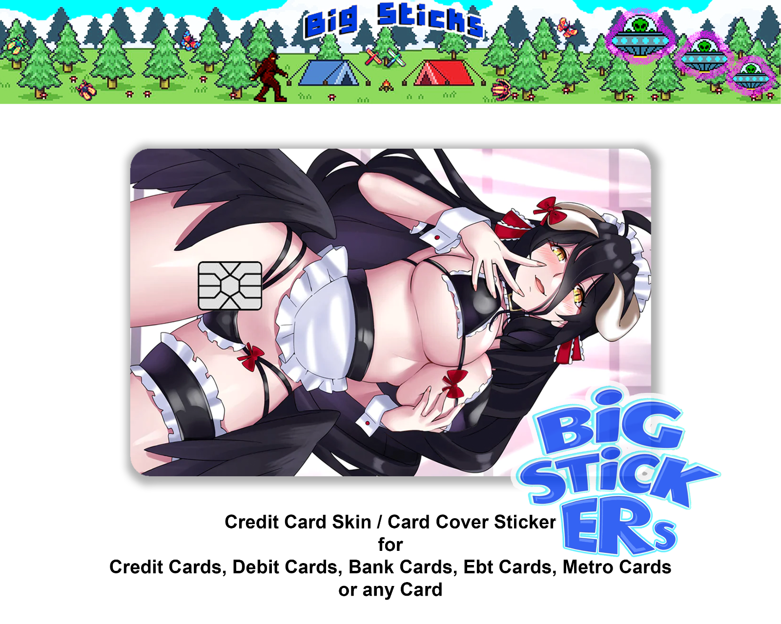 Hentai Waifu Albedo Anime Girl Credit/Debit Card Skin Cover SMART Sticker Decal