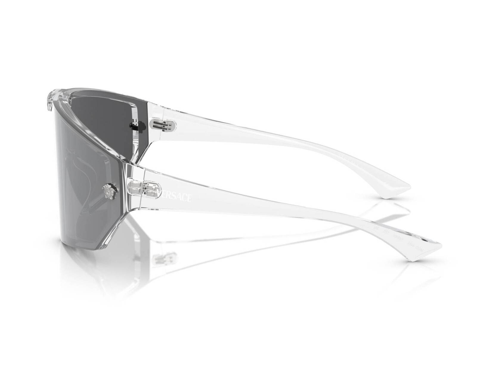 Pre-owned Versace Ve4461 148/6v Crystal-grey Mirror Black-blue Interchangeable Sunglasses In Gray