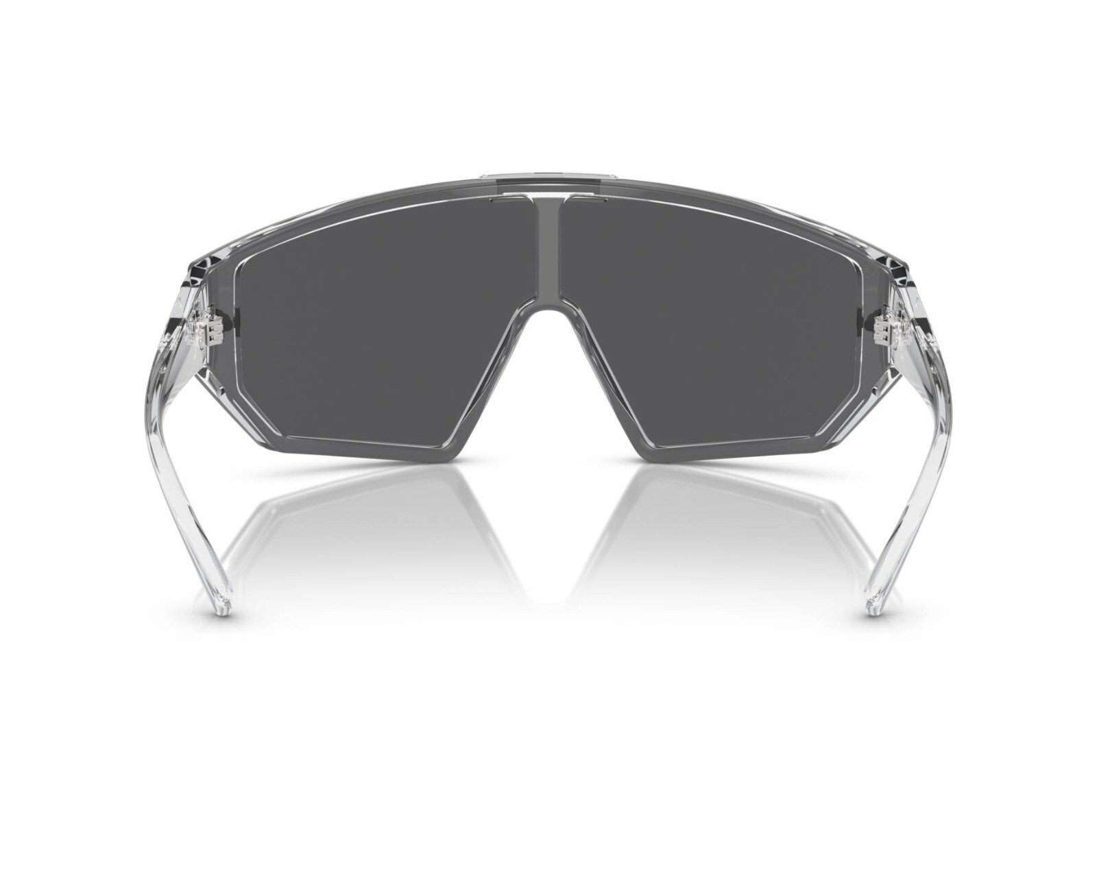 Pre-owned Versace Ve4461 148/6v Crystal-grey Mirror Black-blue Interchangeable Sunglasses In Gray
