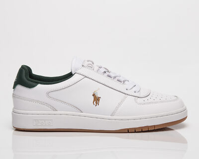 Polo Ralph Lauren Polo Court PP Tumbled & Smooth Leather Men белый/колледж зеленый