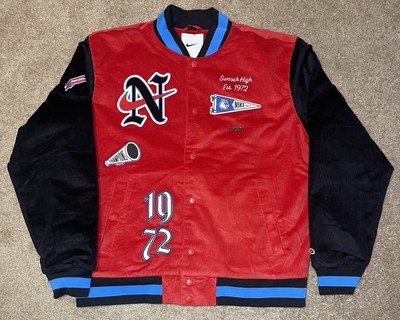 Nike Corduroy Varsity Jacket 1972 Letterman Red Black FQ6159-657 Mens Size XL