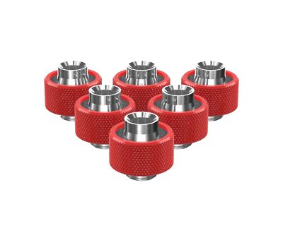 PrimoChill SecureFit SX - Premium Compression Fittings 6 Pack - For 1/2in ID ...