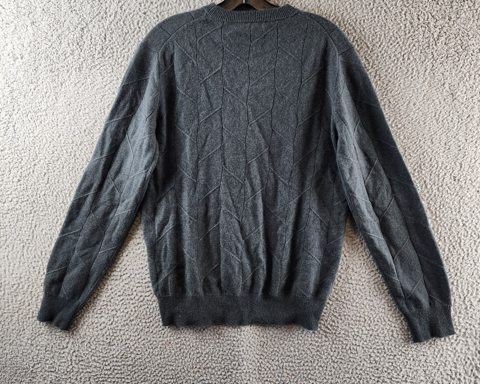 The Men's Store Bloomingdales Cashmere Novelty Stitch Sweater Mens S Slate Green - Picture 11 of 13