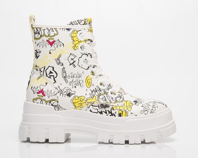 

Buffalo Wmns Aspha Lace Up Vegan Women белое граффити, Белый, Buffalo Wmns Aspha Lace Up Vegan