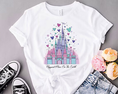 Men Women kid teenager Group tour T-shirt, Happiest place on the earth pink
