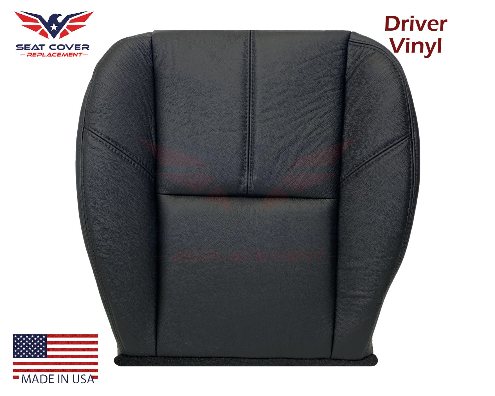 2007 2008 2009 Chevy Avalanche Black Synthetic Leather Driver Bottom Seat Cover