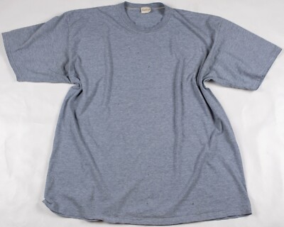Vintage 1990s Distressed Oversized Essential T-Shirt US Made Gray Men's Size XXL