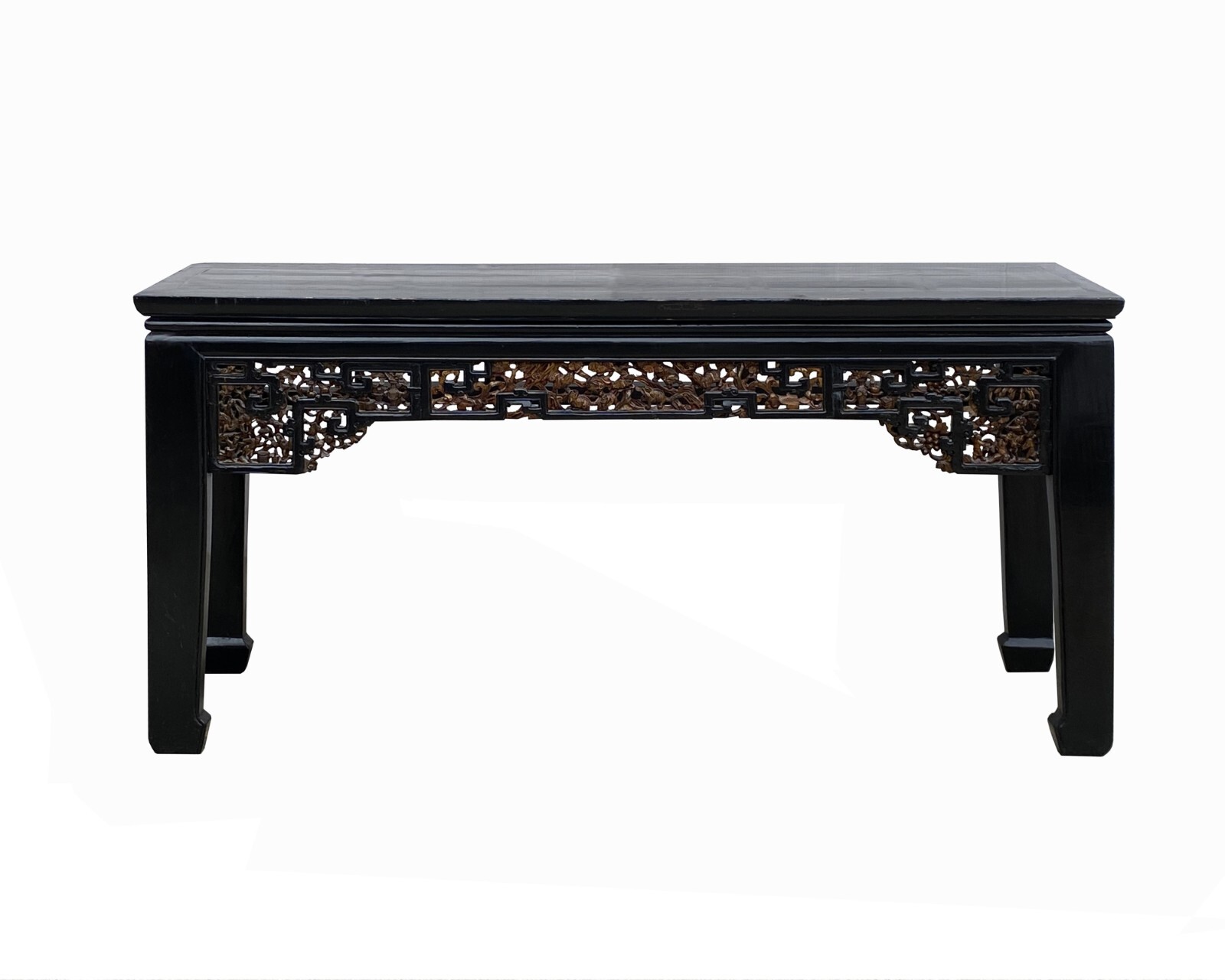 Chinese Vintage Black Golden Carving Long Altar Console Table cs7749S Chinese Vintage Black Golden Carving Long Altar Console Table cs7749S